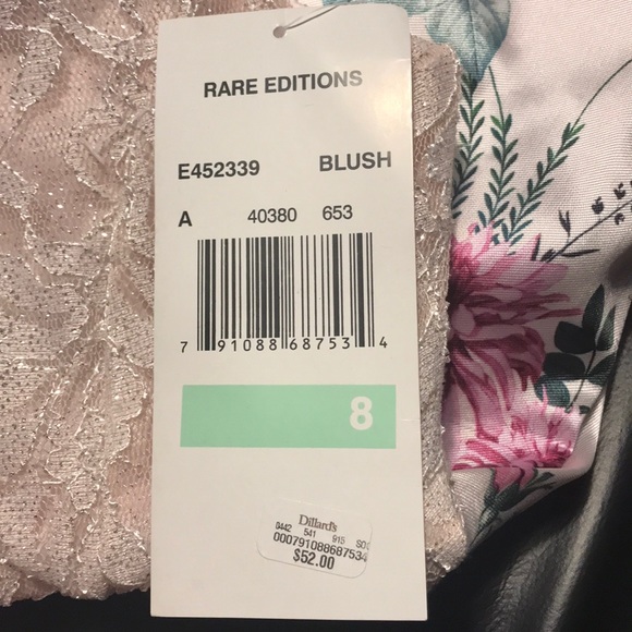 Rare Editions blush flowery dress, size 8 girls - Picture 6 of 7